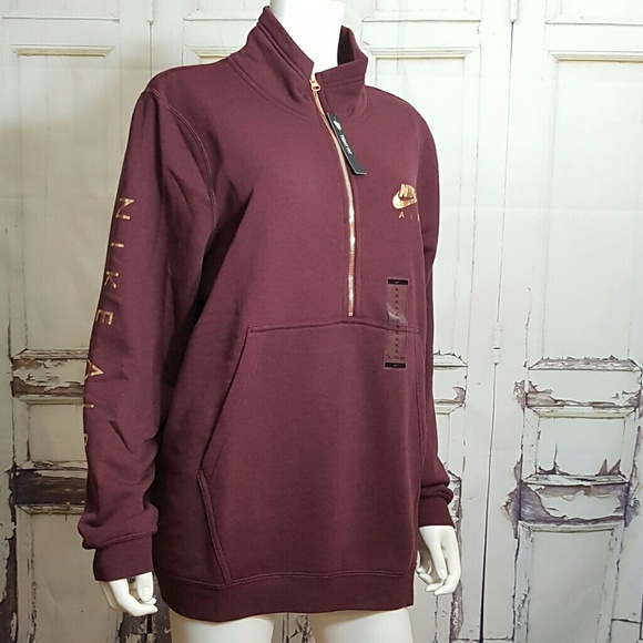 burgundy nike sweater womens